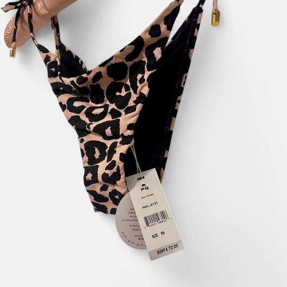 NWT PilyQ PQ Nala Leopard Bikini Bottom Sz S - Picture 2 of 4